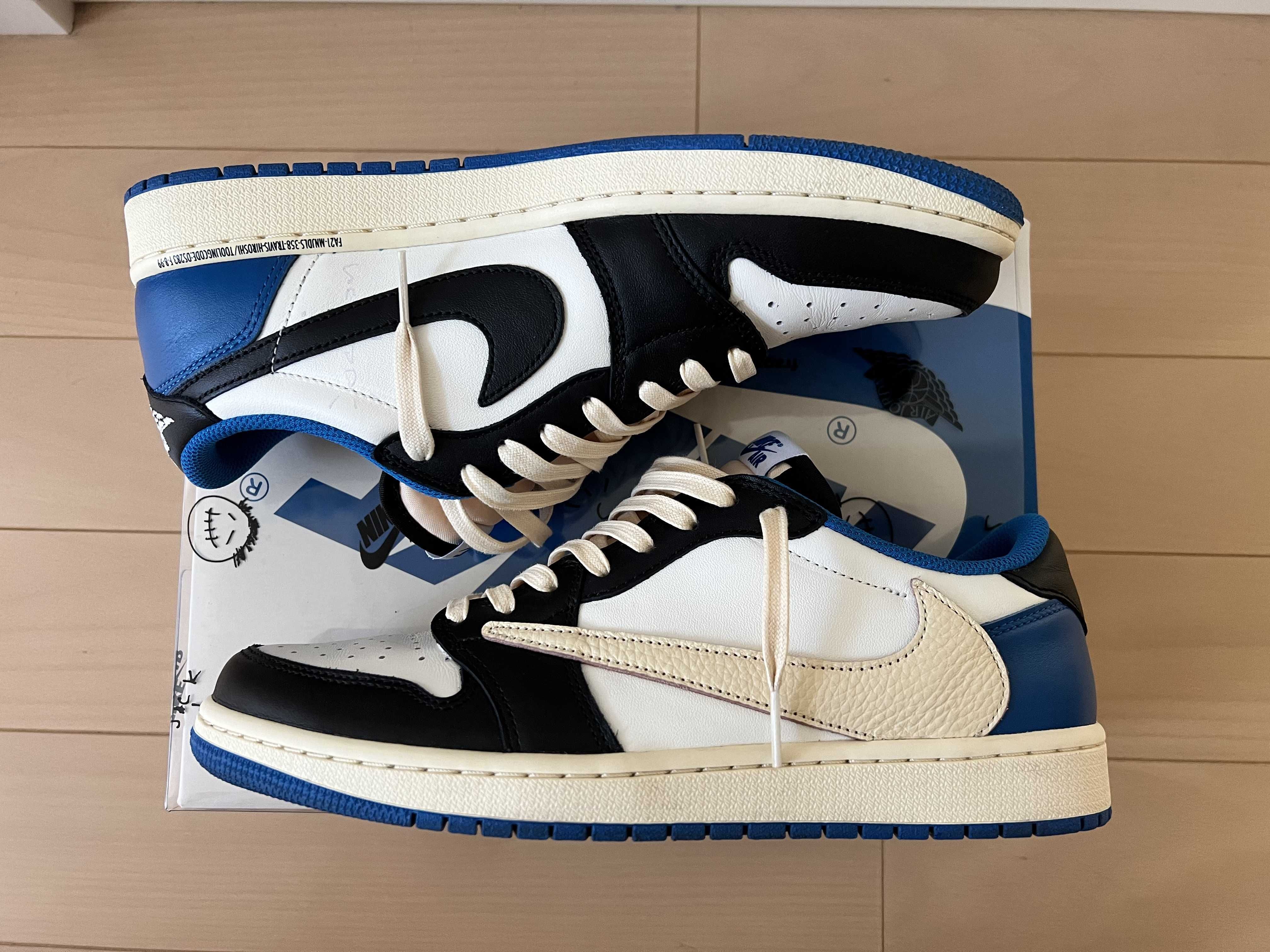 Travis Scott × fragment design × Nike Air Jordan 1 Low OG SP "Military Blue"