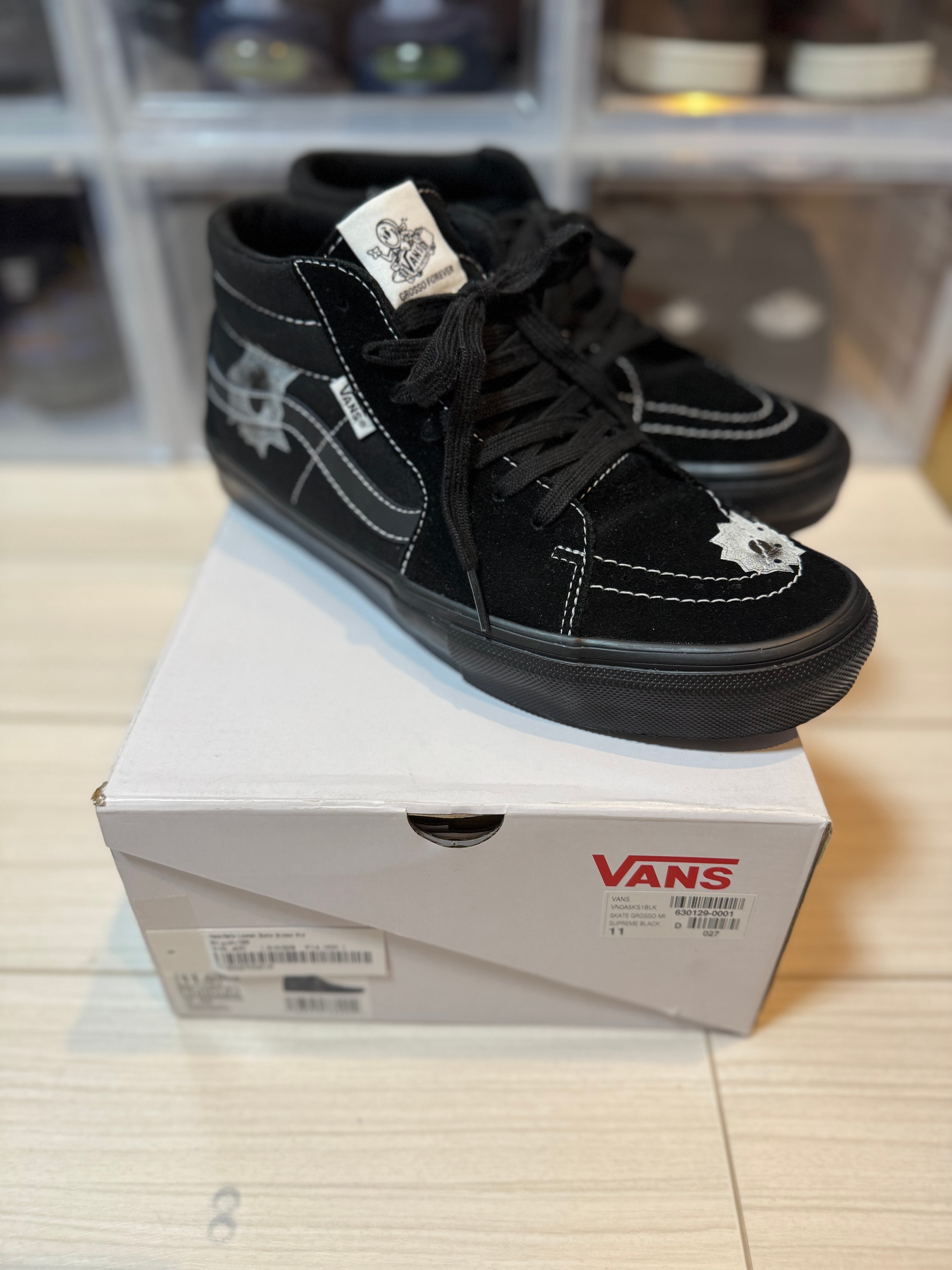 Nate Lowman × Supreme × Vans Skate Grosso Mid "Bullet Hole/Black" (Japan Exclusive) (25SS Week9)