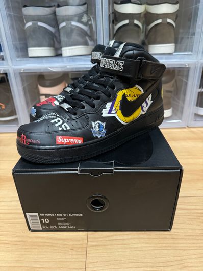 Supreme × NBA × Nike Air Force 1 Mid '07 "Black"