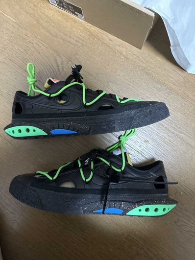 Off-White × Nike Blazer Low "Black and Electro Green"