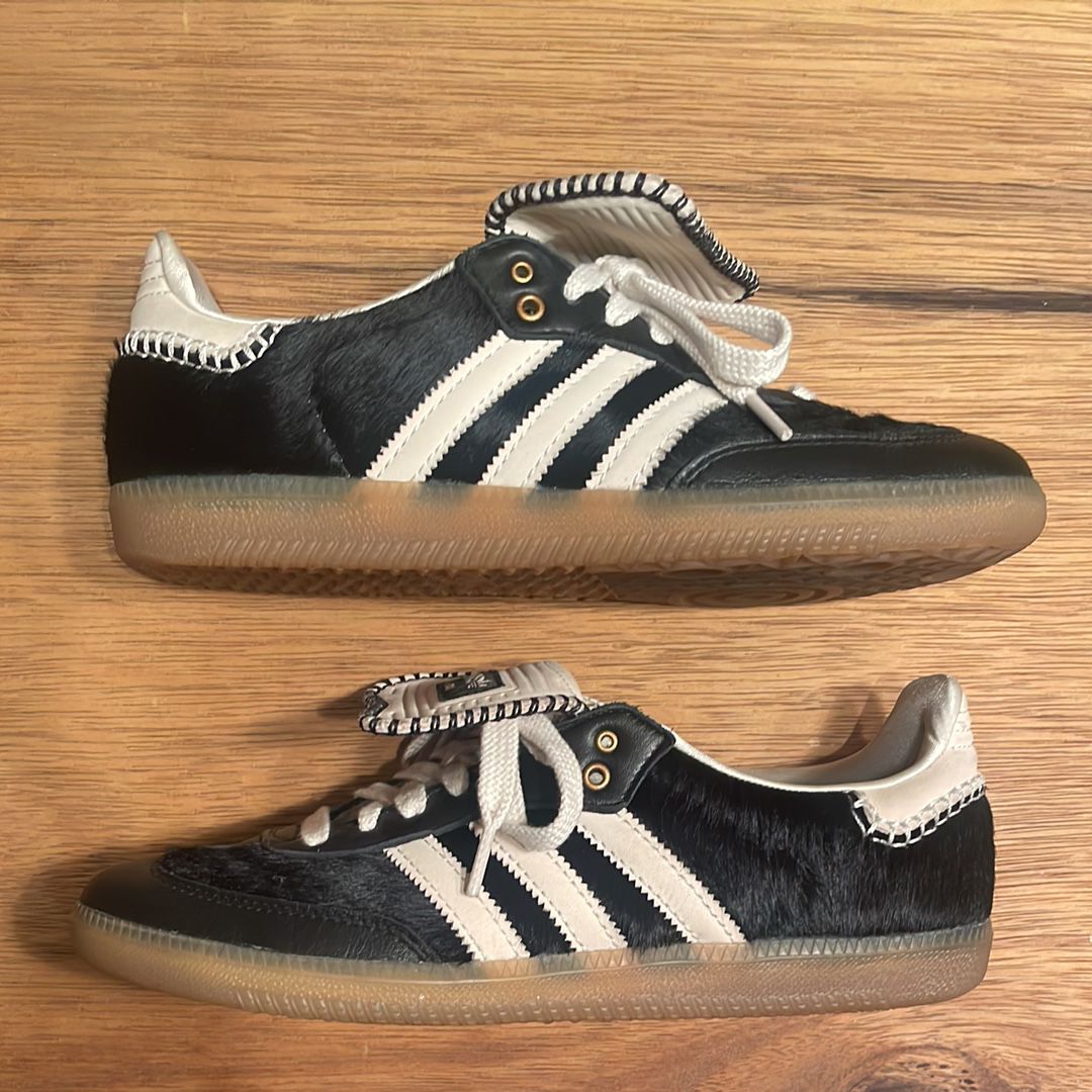 Wales Bonner × adidas Samba Pony Tonal Low "Core Black/Cream White"