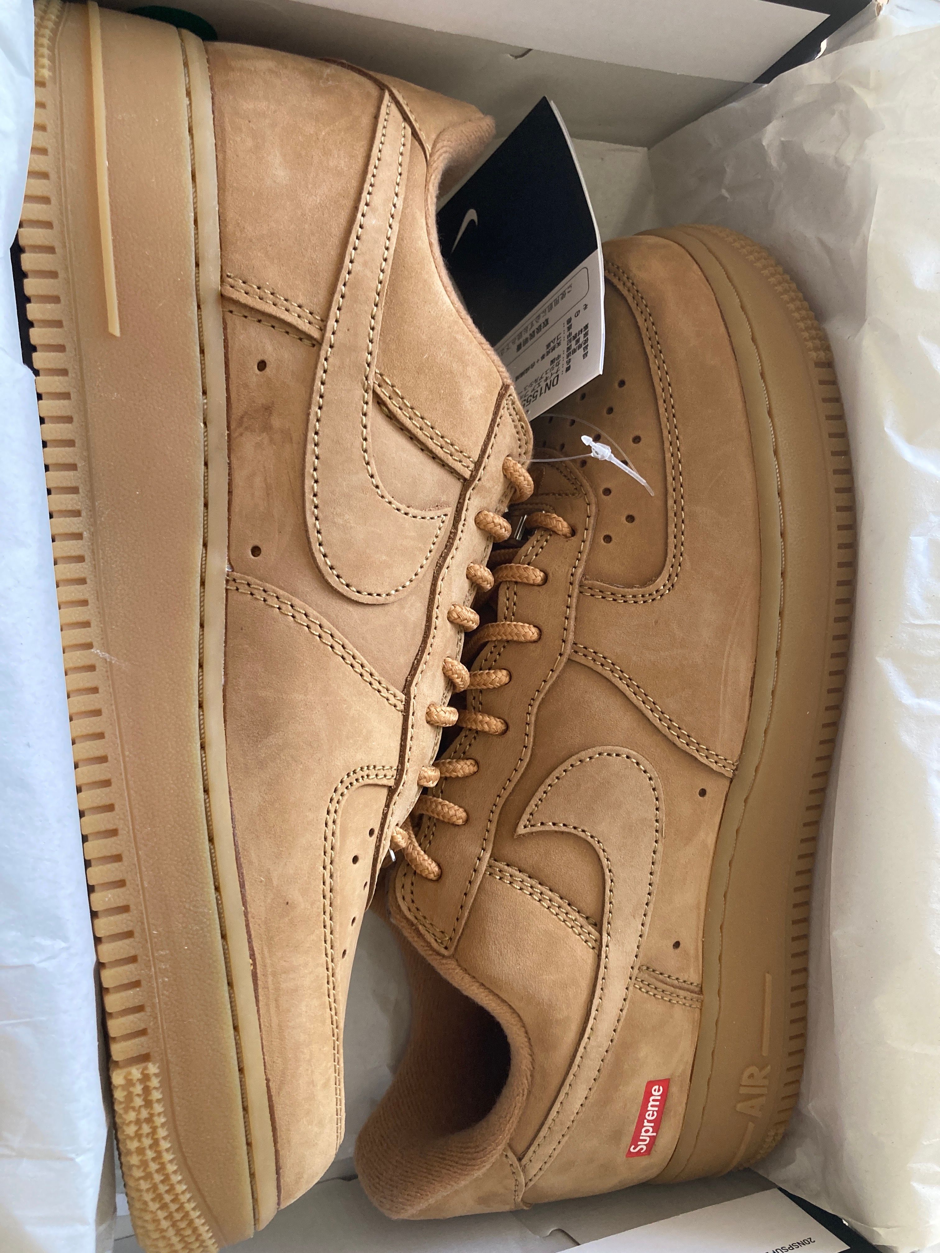 Supreme × Nike Air Force 1 Low "Flax/Wheat"