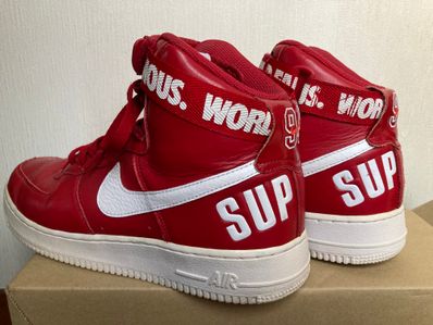 Supreme × Nike Air Force 1 High World Famous "Red"