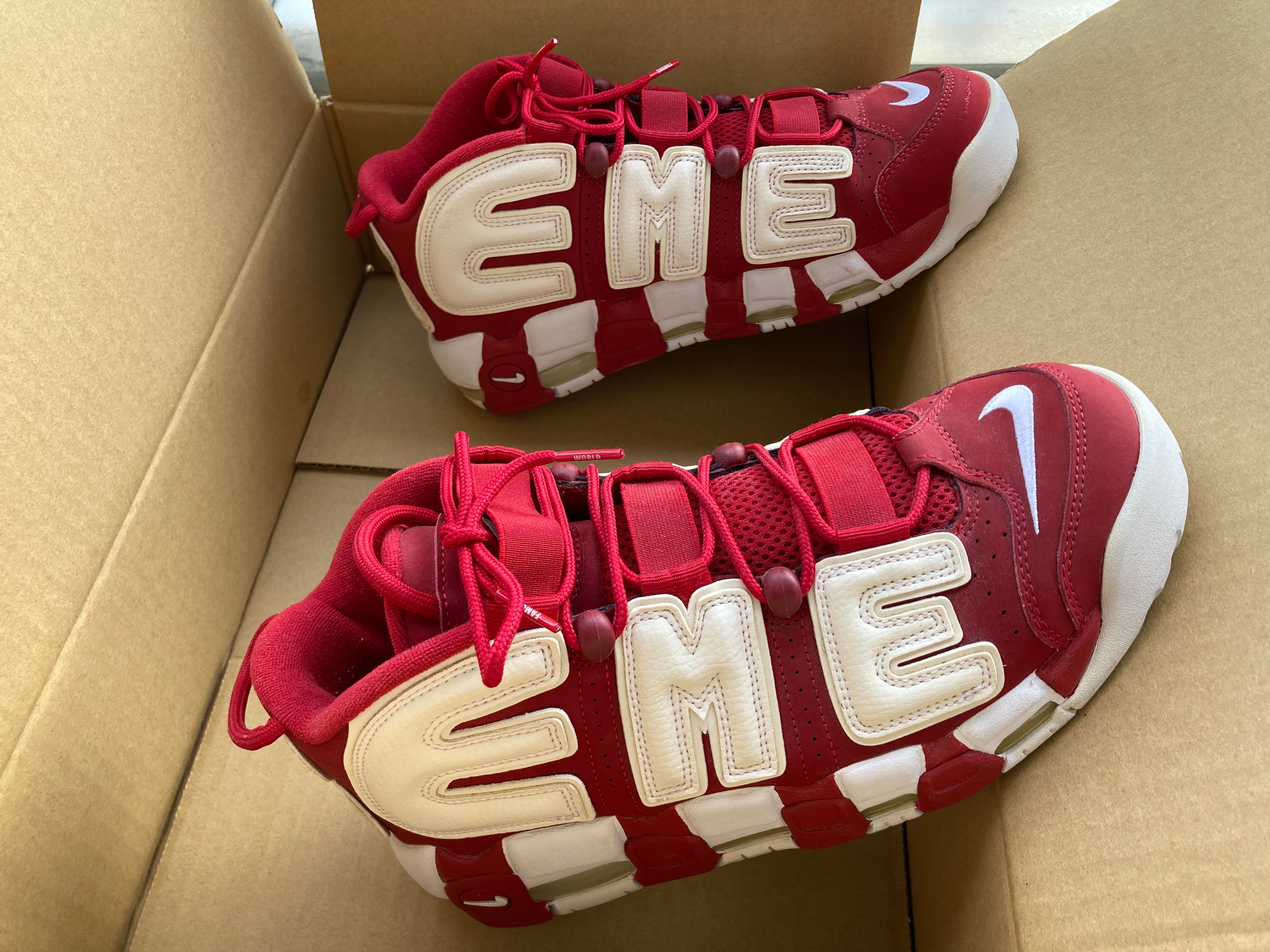 Supreme × Nike Air More Uptempo "White/Red"