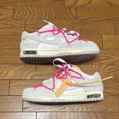 Off-White × Nike Dunk Low "Sail/Neutral Gray/Hyper Pink"