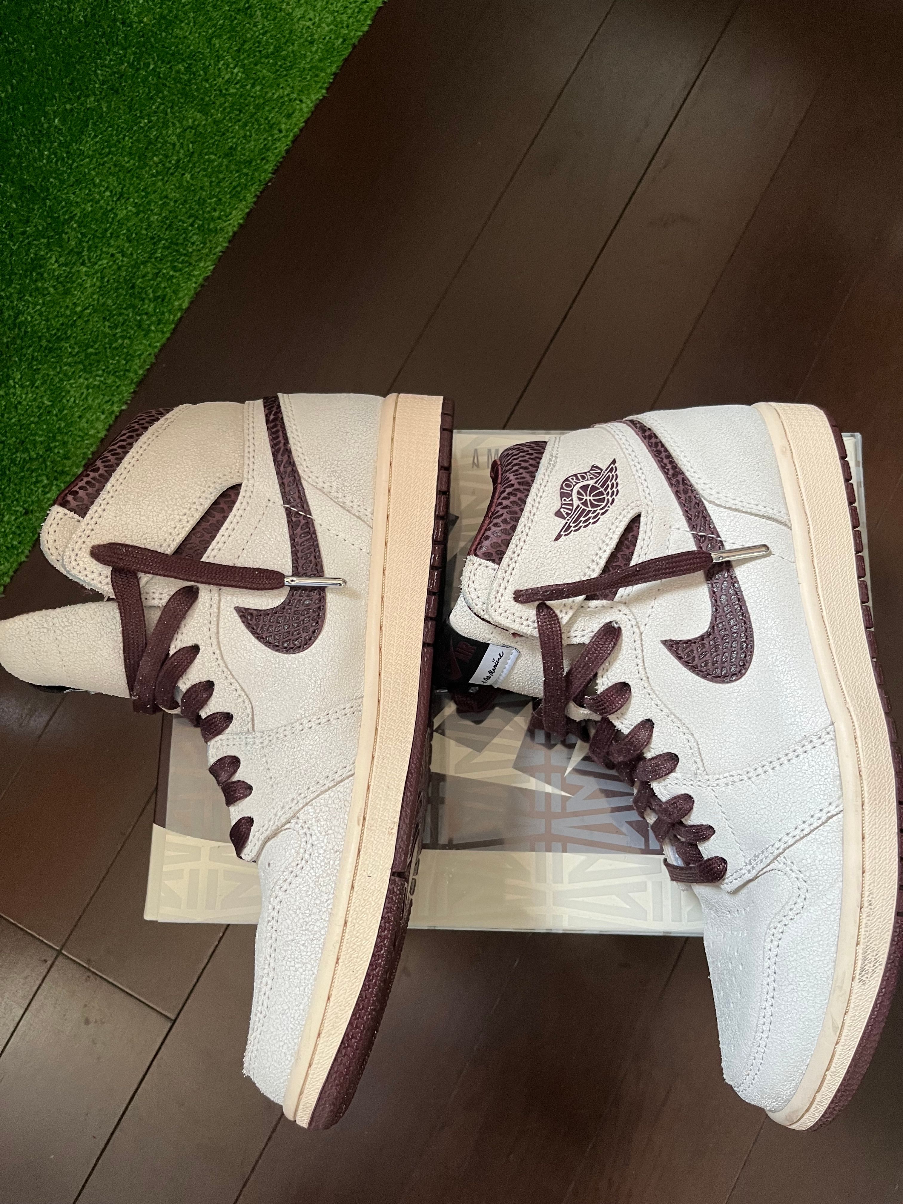 A Ma Maniere × Nike Air Jordan 1 Retro High OG "Sail and Burgundy"