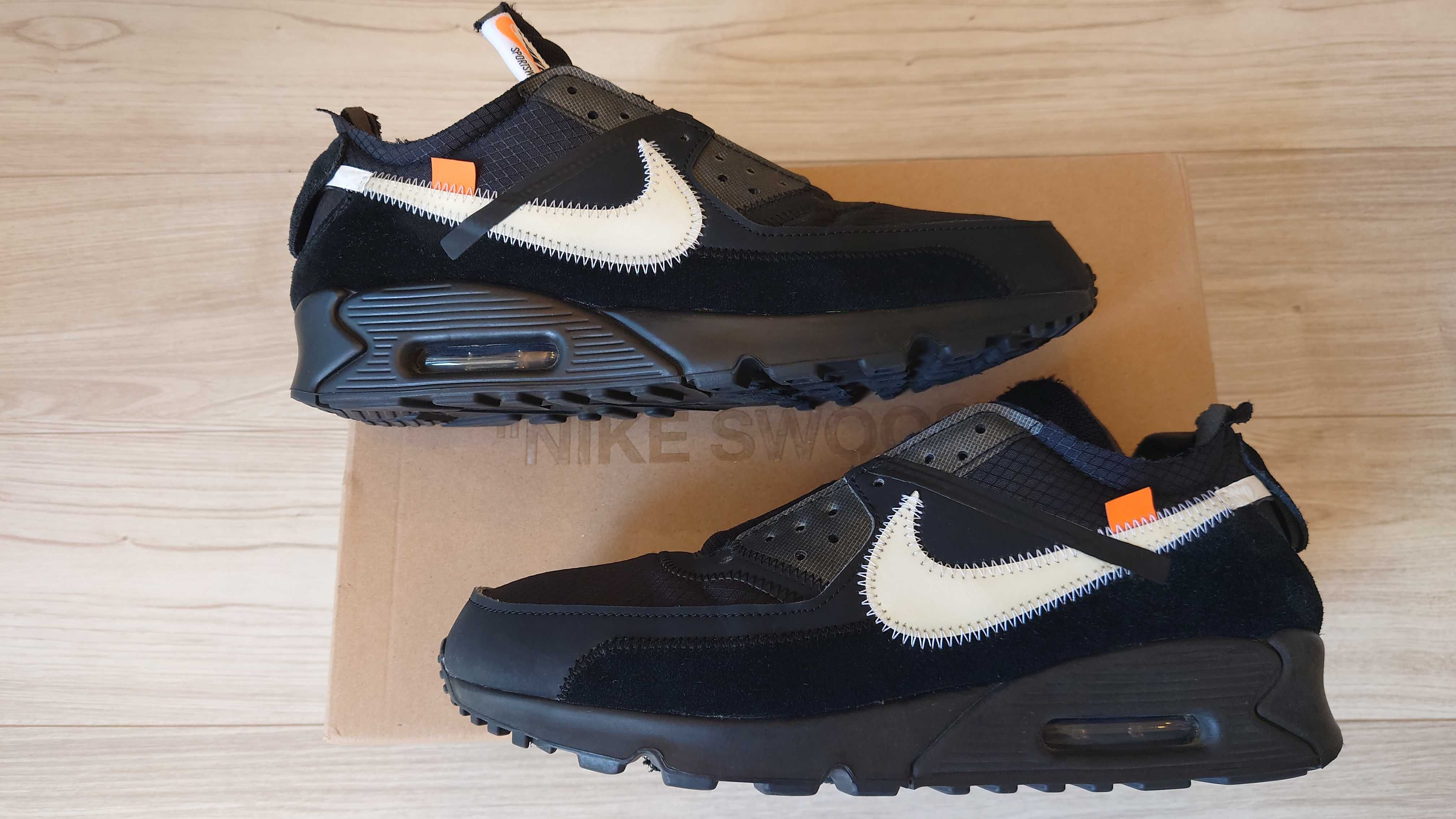 Off-White × Nike Air Max 90 "Black/Black-Cone-White"