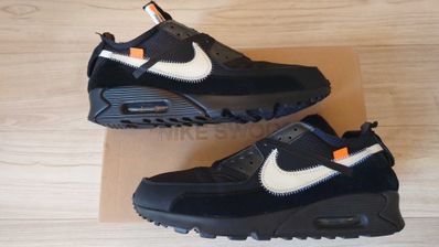 Off-White × Nike Air Max 90 "Black/Black-Cone-White"