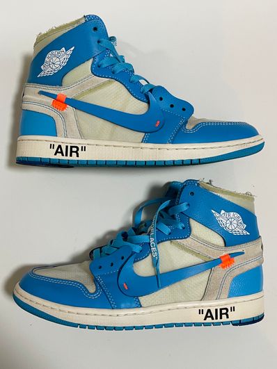Off-White × Nike Air Jordan 1 High UNC "White/Dark Powder Blue"