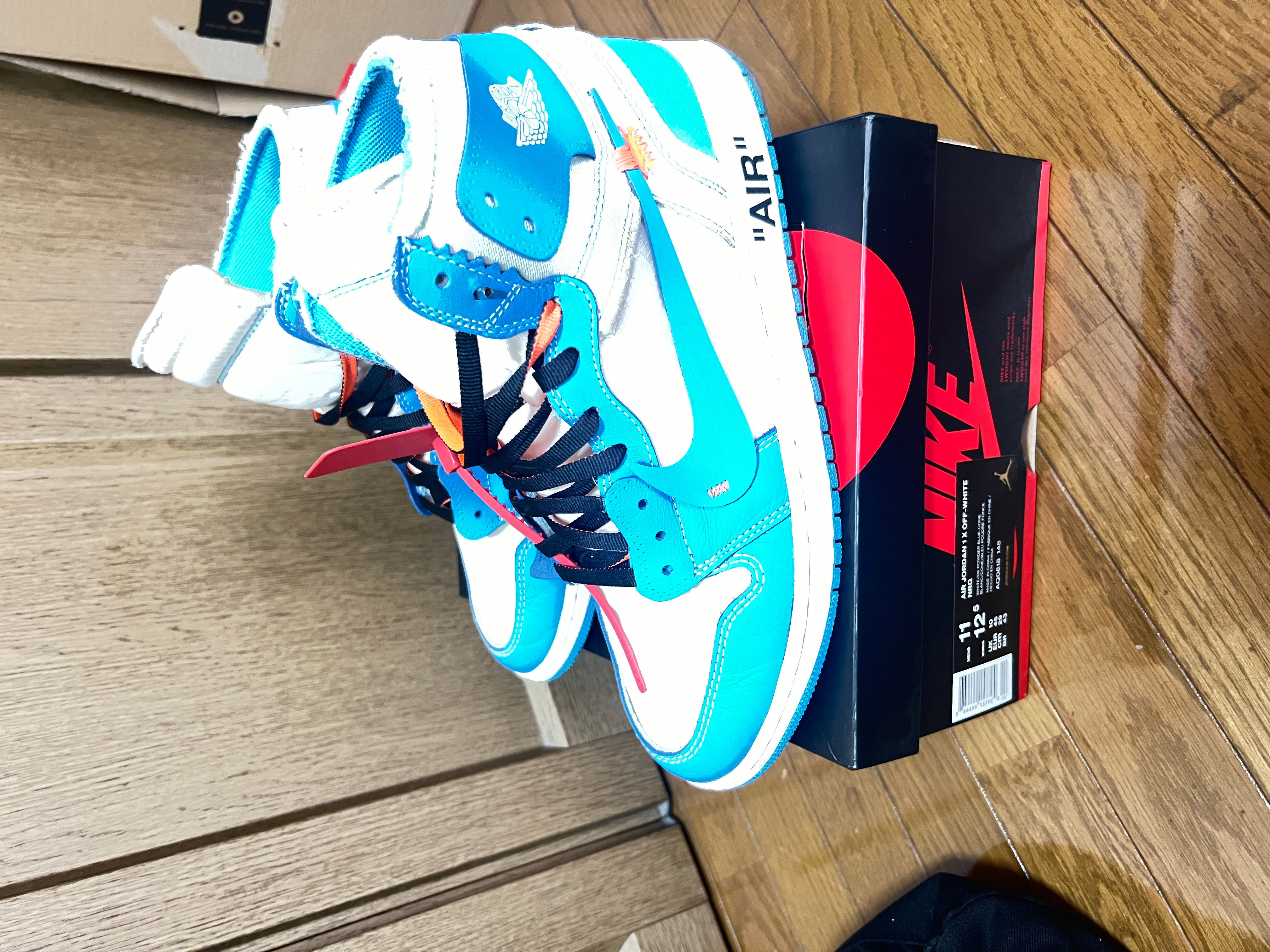 Off-White × Nike Air Jordan 1 High UNC "White/Dark Powder Blue"