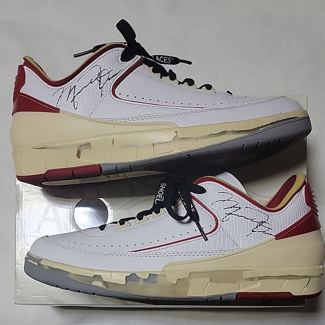 Off-White × Nike Air Jordan 2 Low "White and Varsity Red"