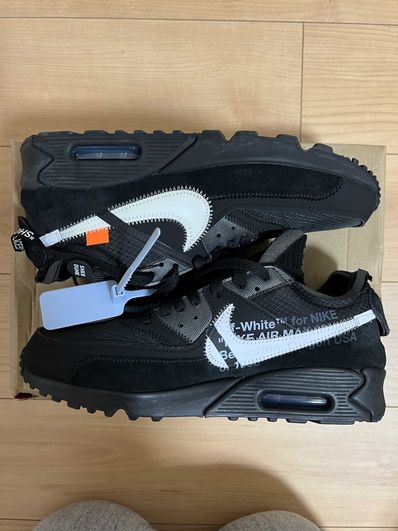 Off-White × Nike Air Max 90 "Black/Black-Cone-White"