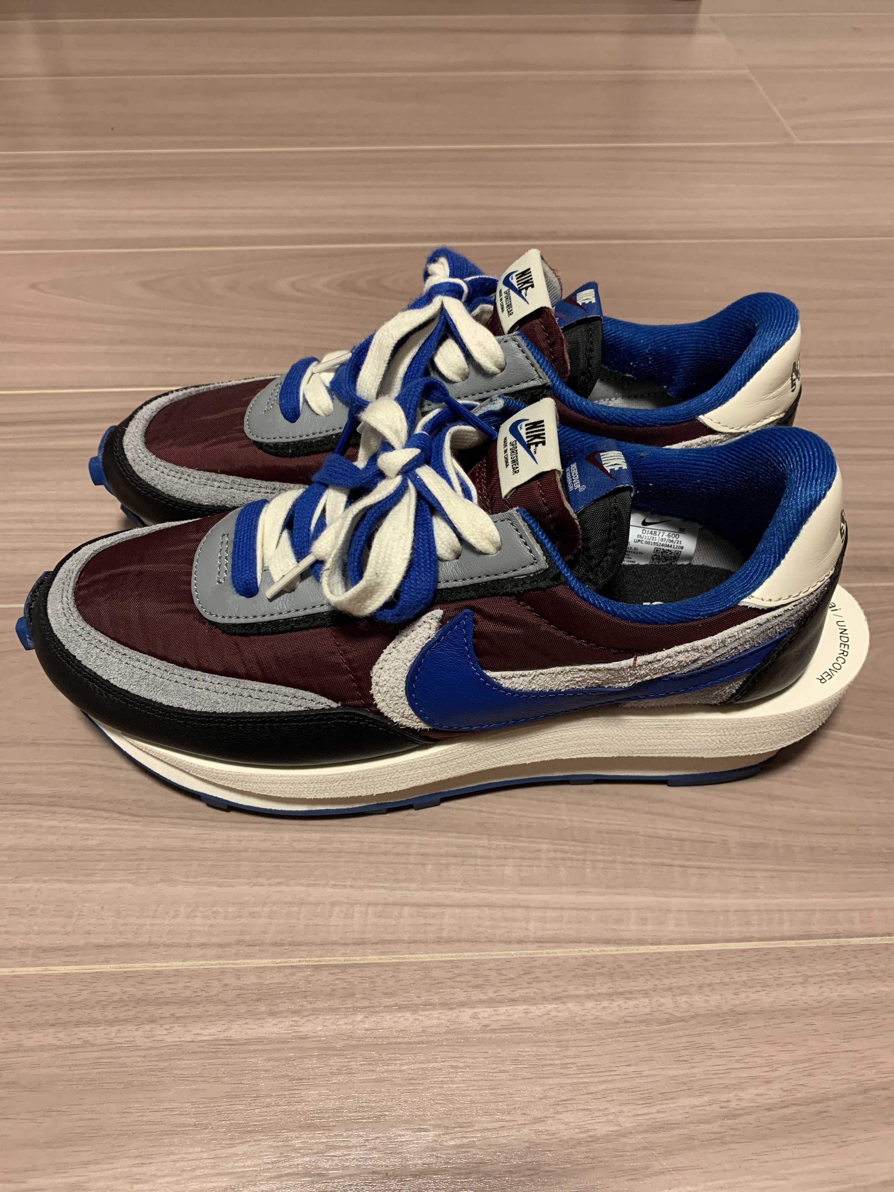 UNDERCOVER × sacai × Nike LD Waffle "Night Maroon/Pale Ivory-Ground Grey-Team Royal"