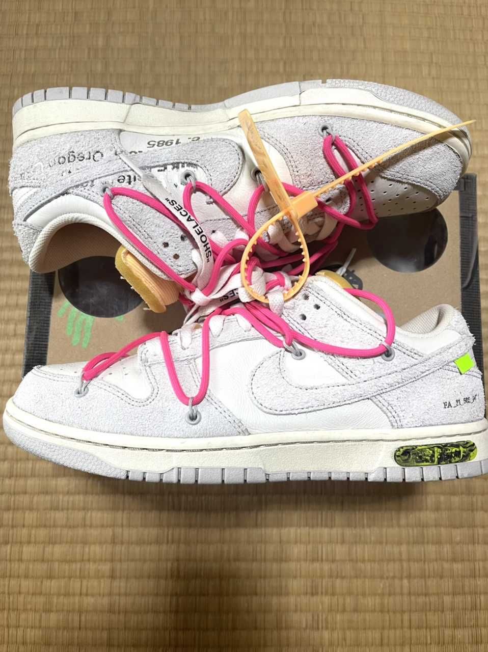 Off-White × Nike Dunk Low "Sail/Neutral Gray/Hyper Pink"