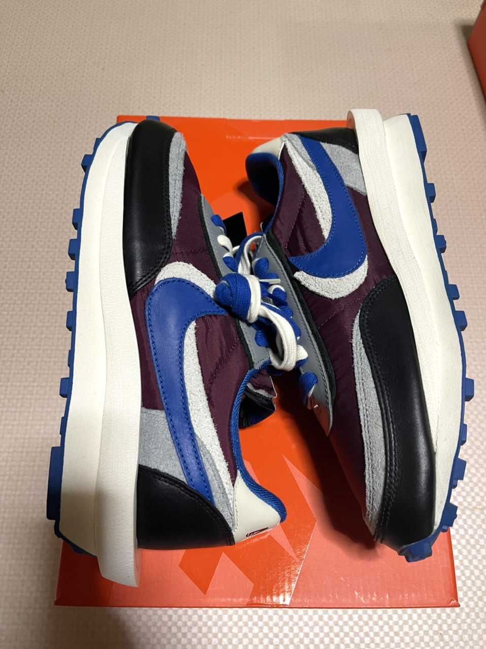 UNDERCOVER × sacai × Nike LD Waffle "Night Maroon/Pale Ivory-Ground Grey-Team Royal"