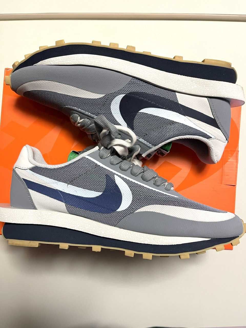 CLOT × Sacai × Nike LD Waffle "Grey Obsidian/Cool Grey"