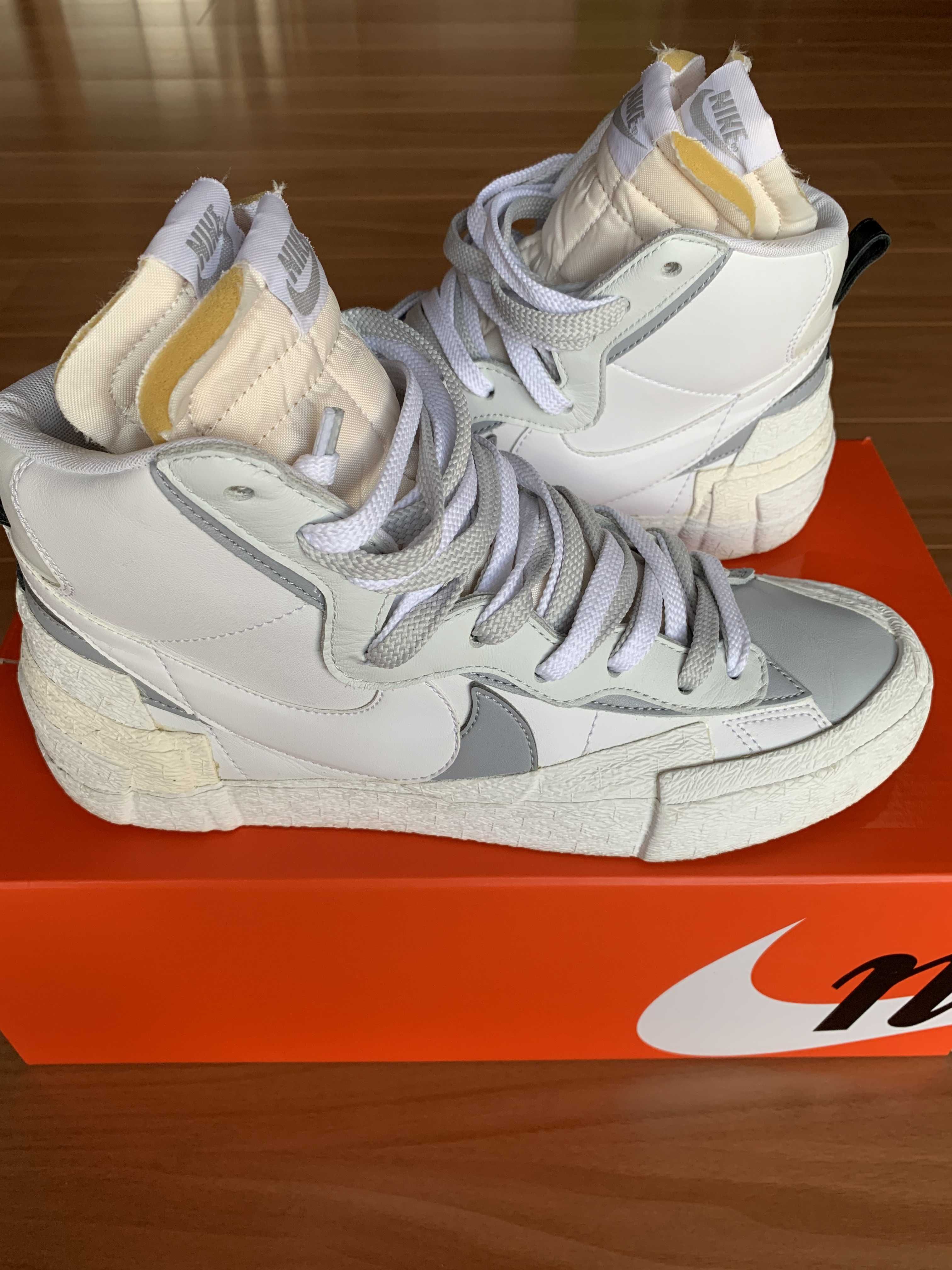 sacai × NIKE BLAZER MID "WHITE/WOLF GREY"