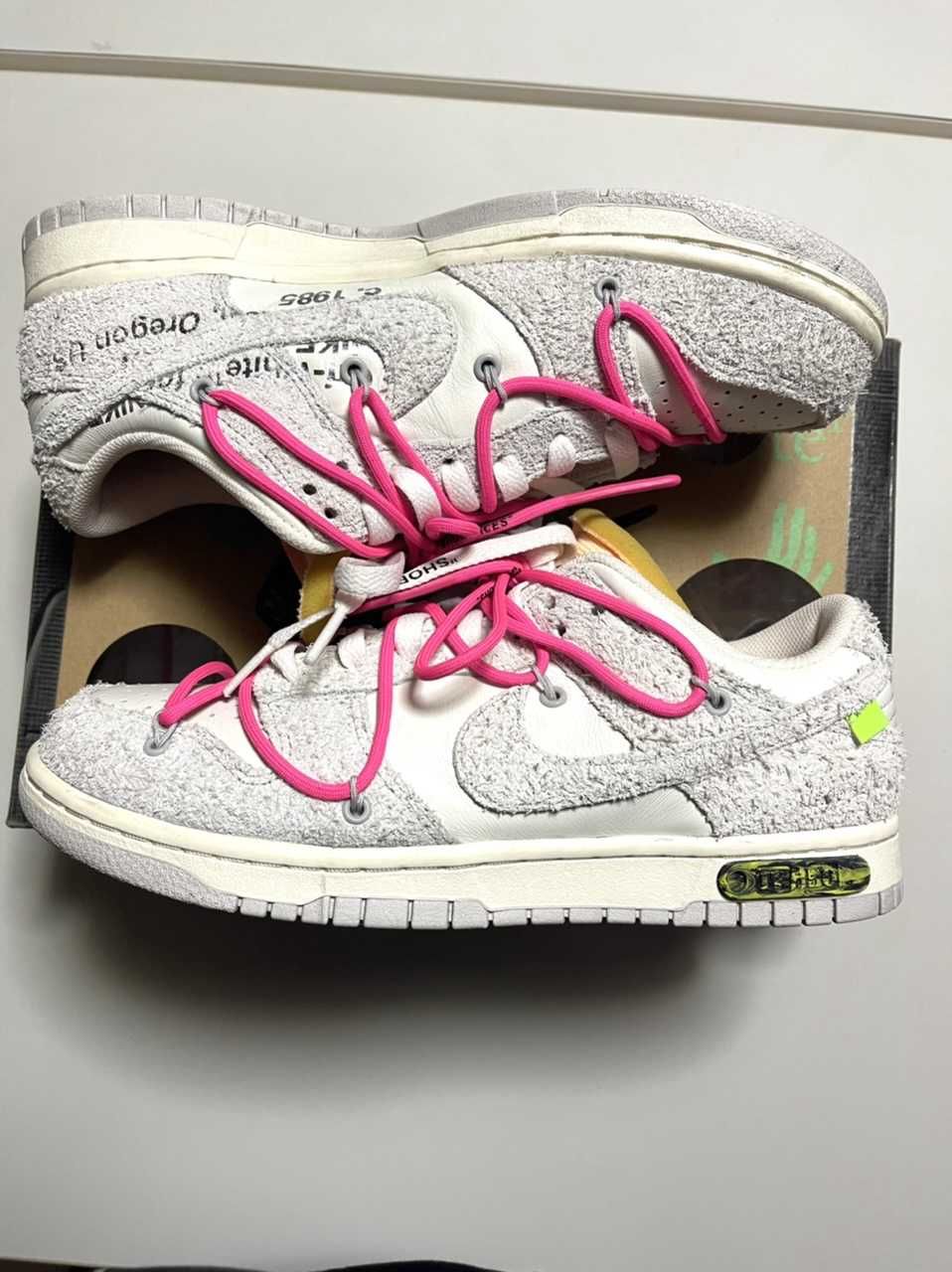 Off-White × Nike Dunk Low "Sail/Neutral Gray/Hyper Pink"