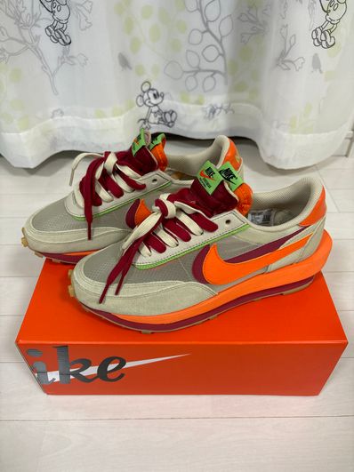 CLOT × Sacai × Nike LD Waffle "Orange Blaze"