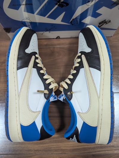 Travis Scott × fragment design × Nike Air Jordan 1 Low OG SP "Military Blue"