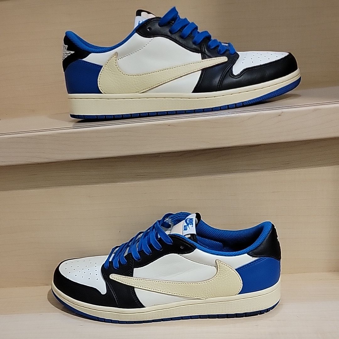 Travis Scott × fragment design × Nike Air Jordan 1 Low OG SP "Military Blue"