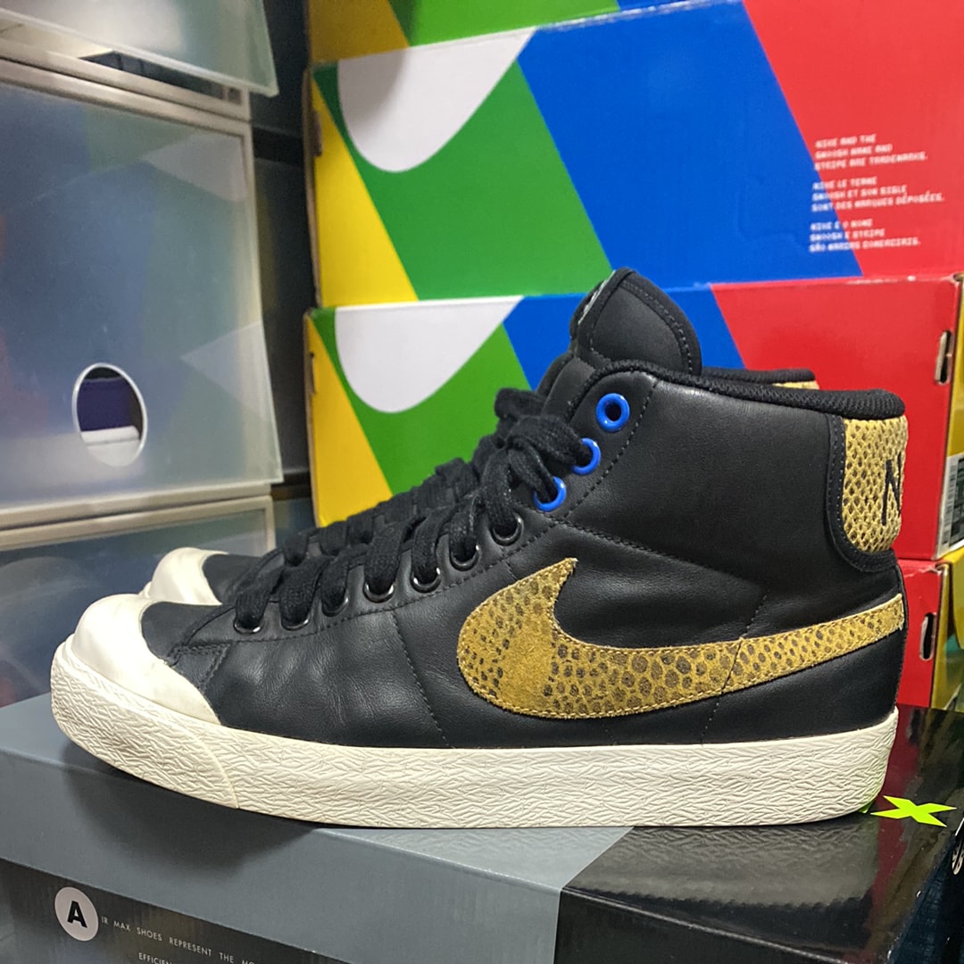 Stussy × Nike All Court Mid "Black/Golden Harvest-Sail"