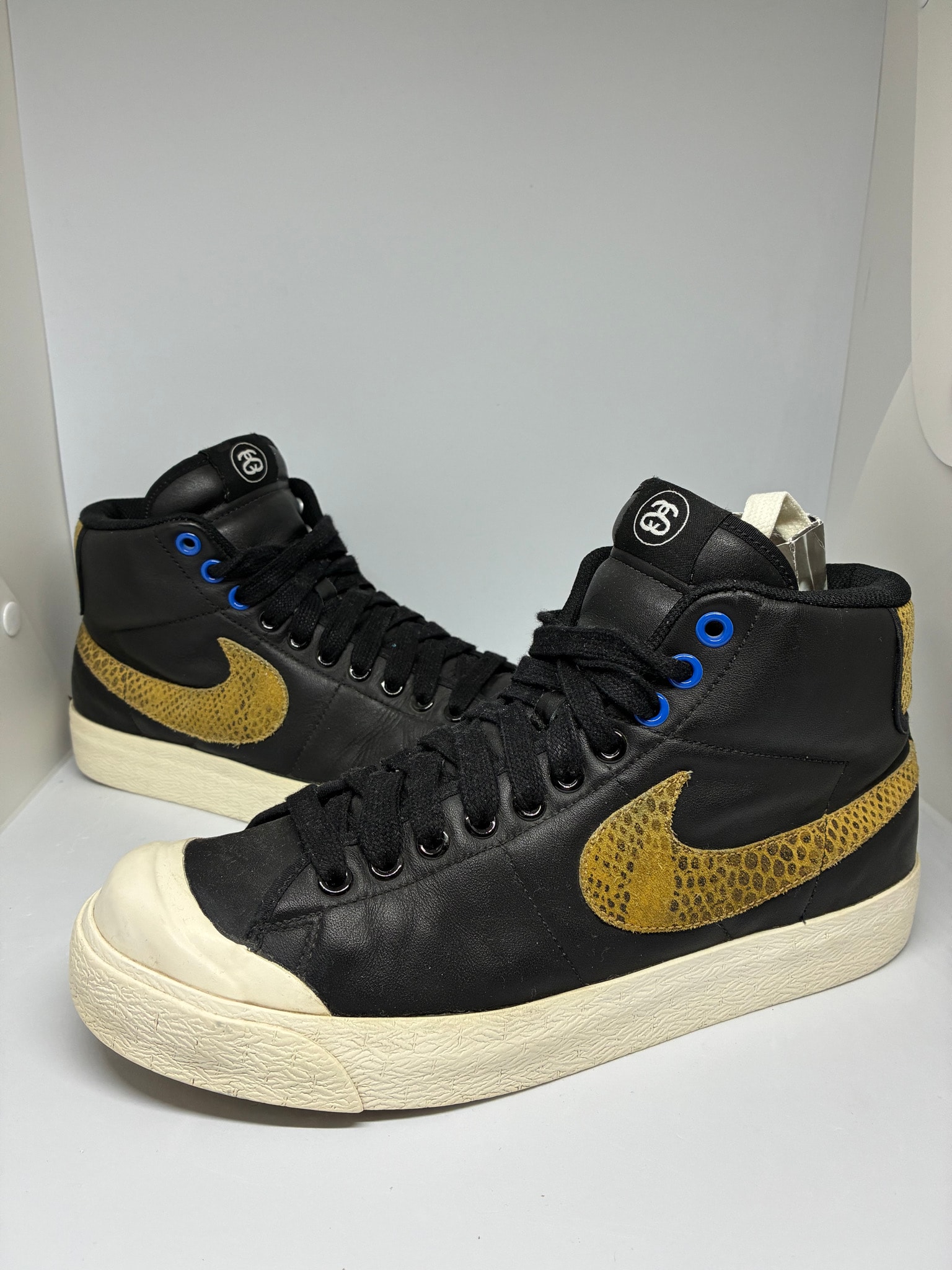 Stussy × Nike All Court Mid "Black/Golden Harvest-Sail"