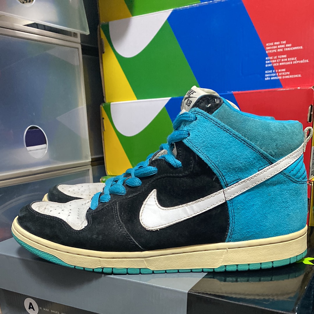 Nike SB Dunk High Send Help "Black/White-Blue Reef"