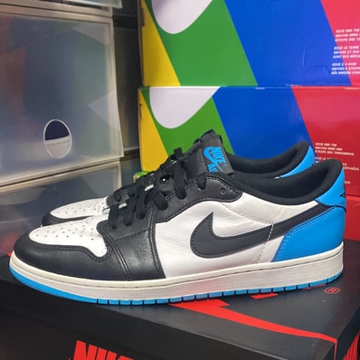 Nike Air Jordan 1 Low OG "Black and Dark Powder Blue/UNC"