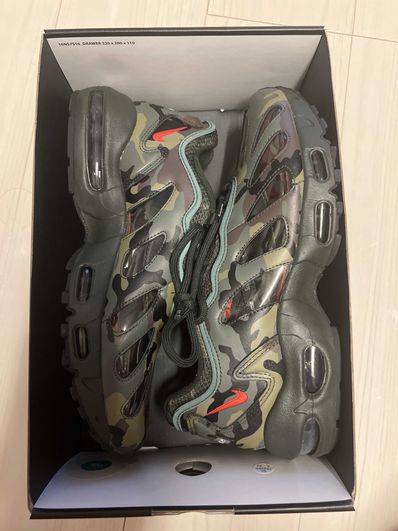Supreme × Nike Air Max 96 "Dark Army Camo/Speed Red/Clear"
