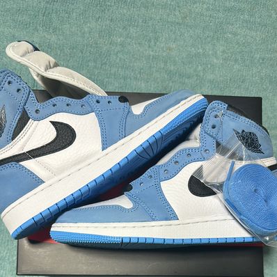 Nike GS Air Jordan 1 High "White/University Blue/Black"