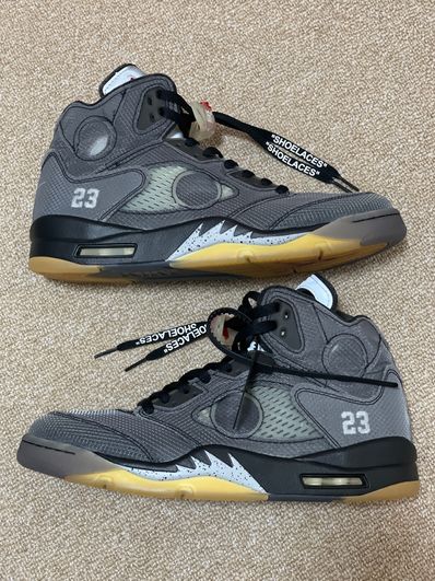 Off-White × Nike Air Jordan 5 "Black/Muslin/Fire Red"