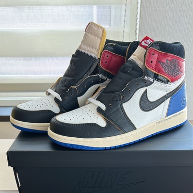 fragment design × UNION × Nike Air Jordan 1 High OG "Black/Varsity Red"