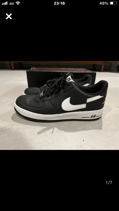 Supreme × COMME des GARCONS SHIRT × Nike Air Force 1 Low "Black/White" (2018)