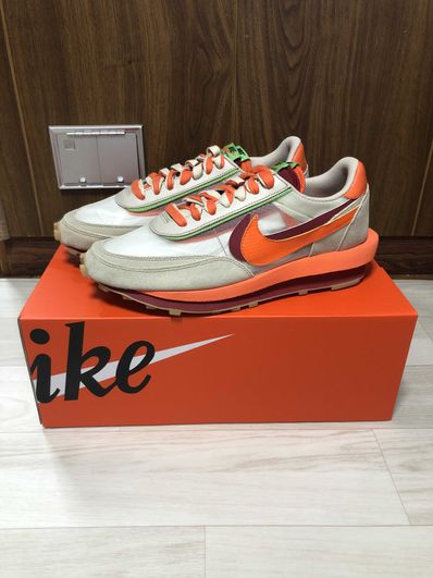 CLOT × Sacai × Nike LD Waffle "Orange Blaze"