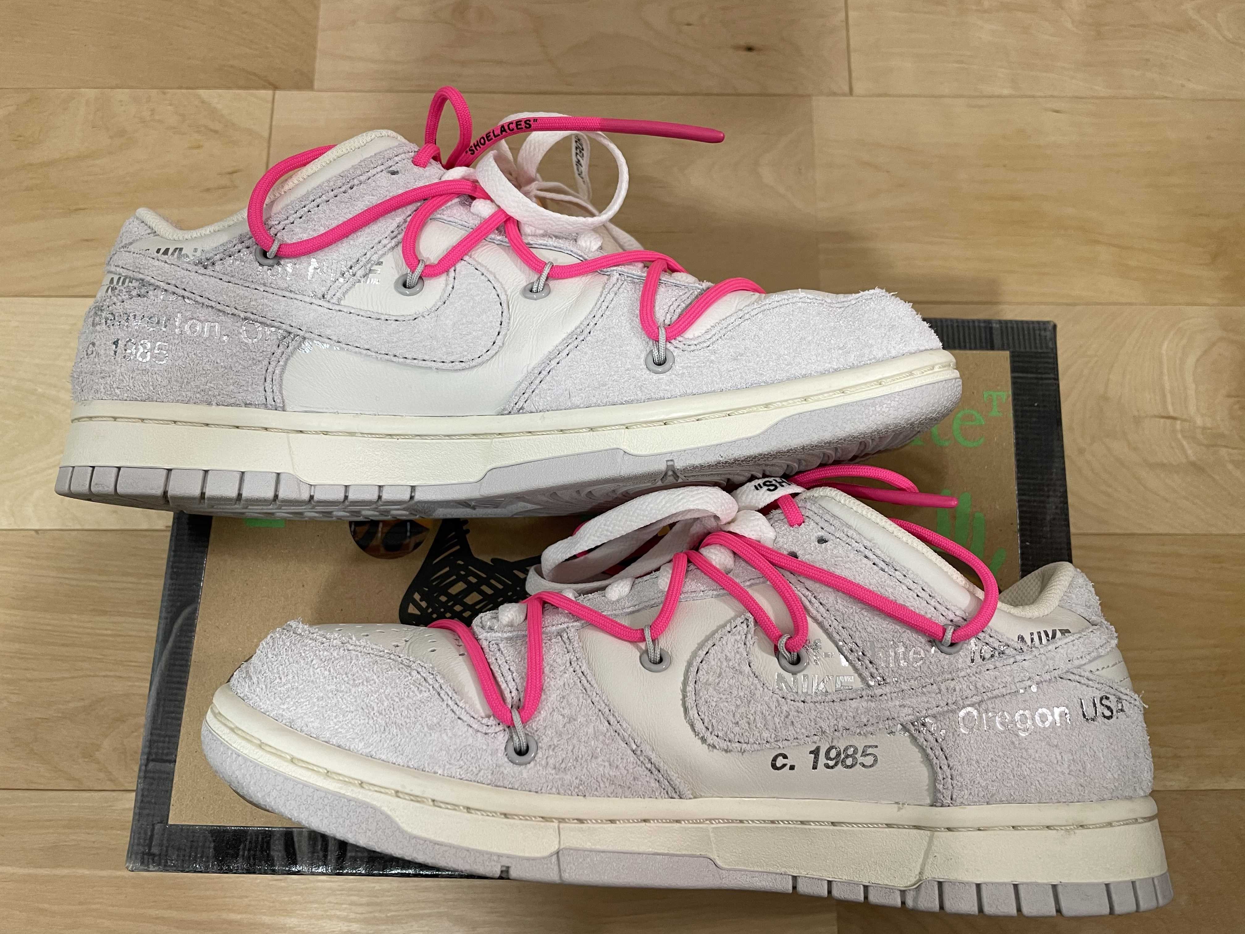 Off-White × Nike Dunk Low "Sail/Neutral Gray/Hyper Pink"