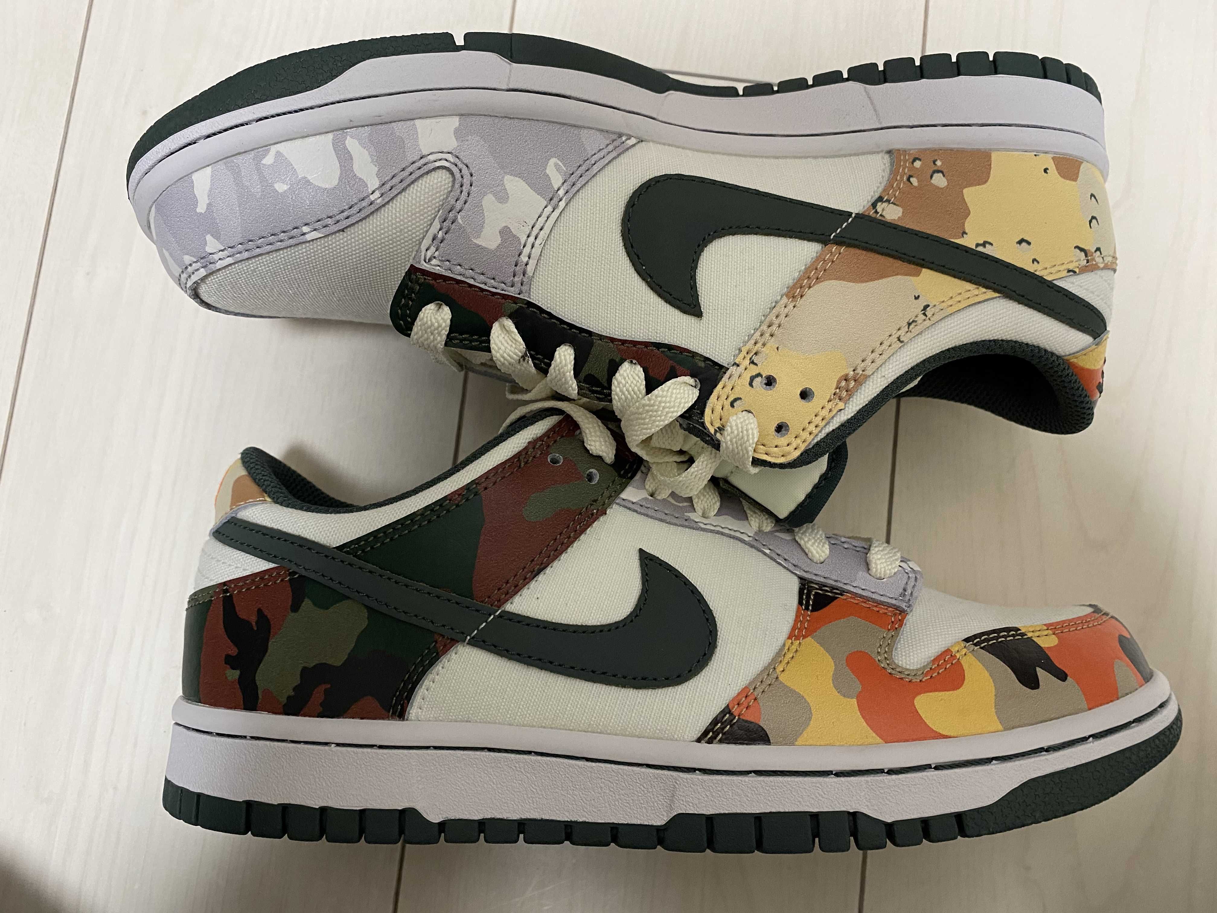 NIKE GS DUNK LOW SE "SAIL MULTI CAMO"