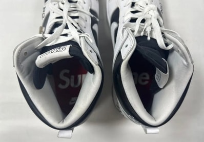 Supreme × Nike SB Dunk High By Any Means "White Black"