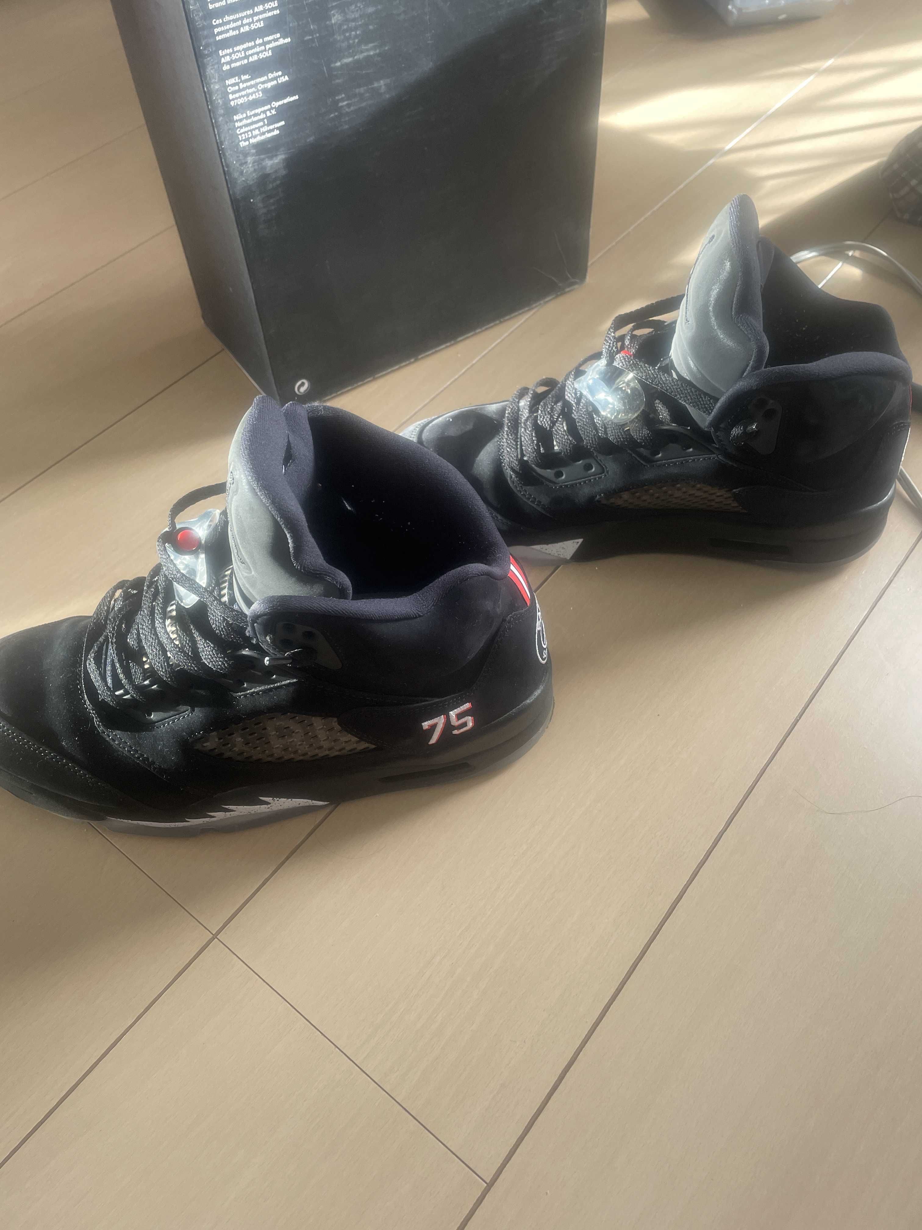 NIKE AIR JORDAN 5 PARIS SAINT-GERMAIN BLACK/CEMENT GREY