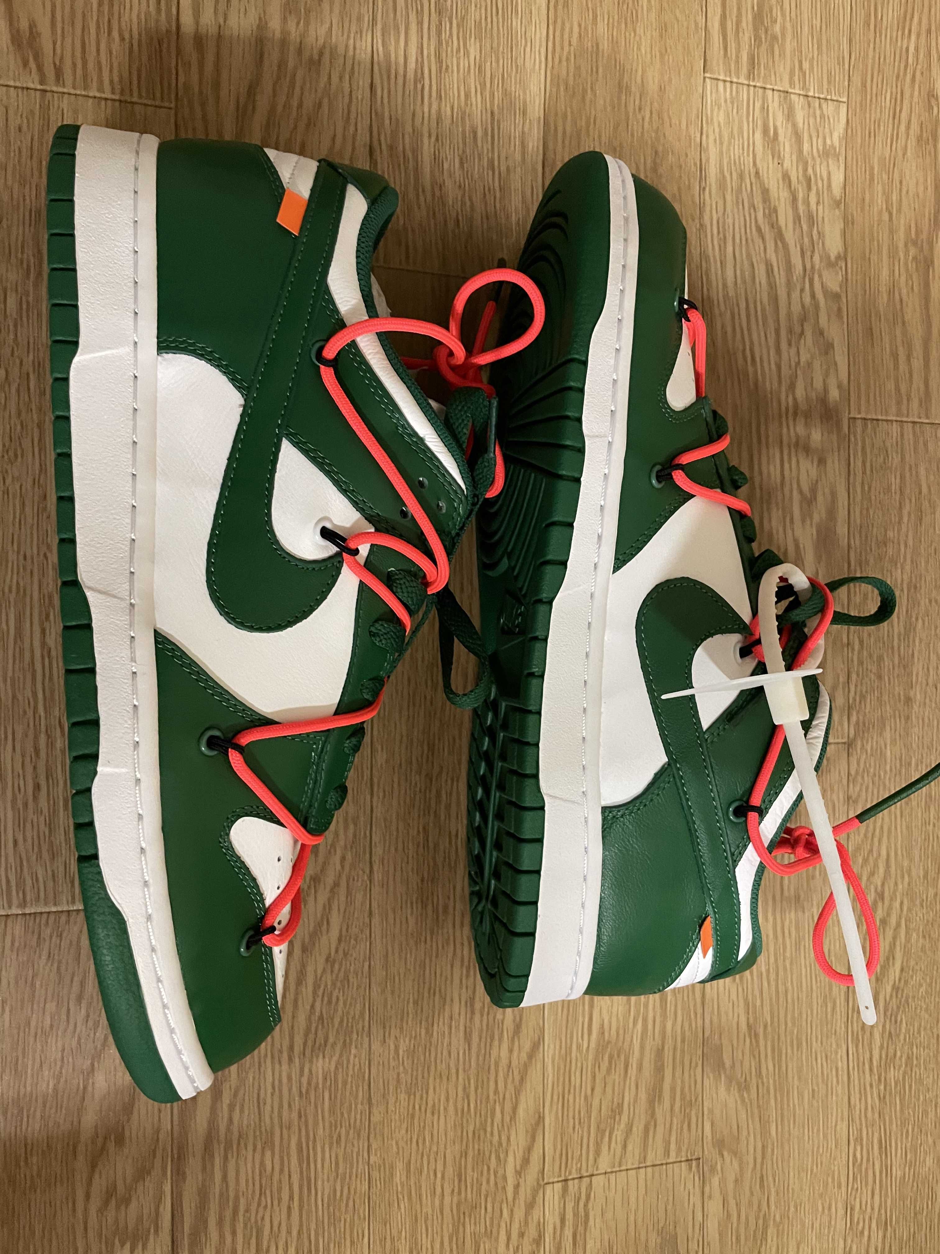 Off-White × Nike Dunk Low "White/Pine Green"