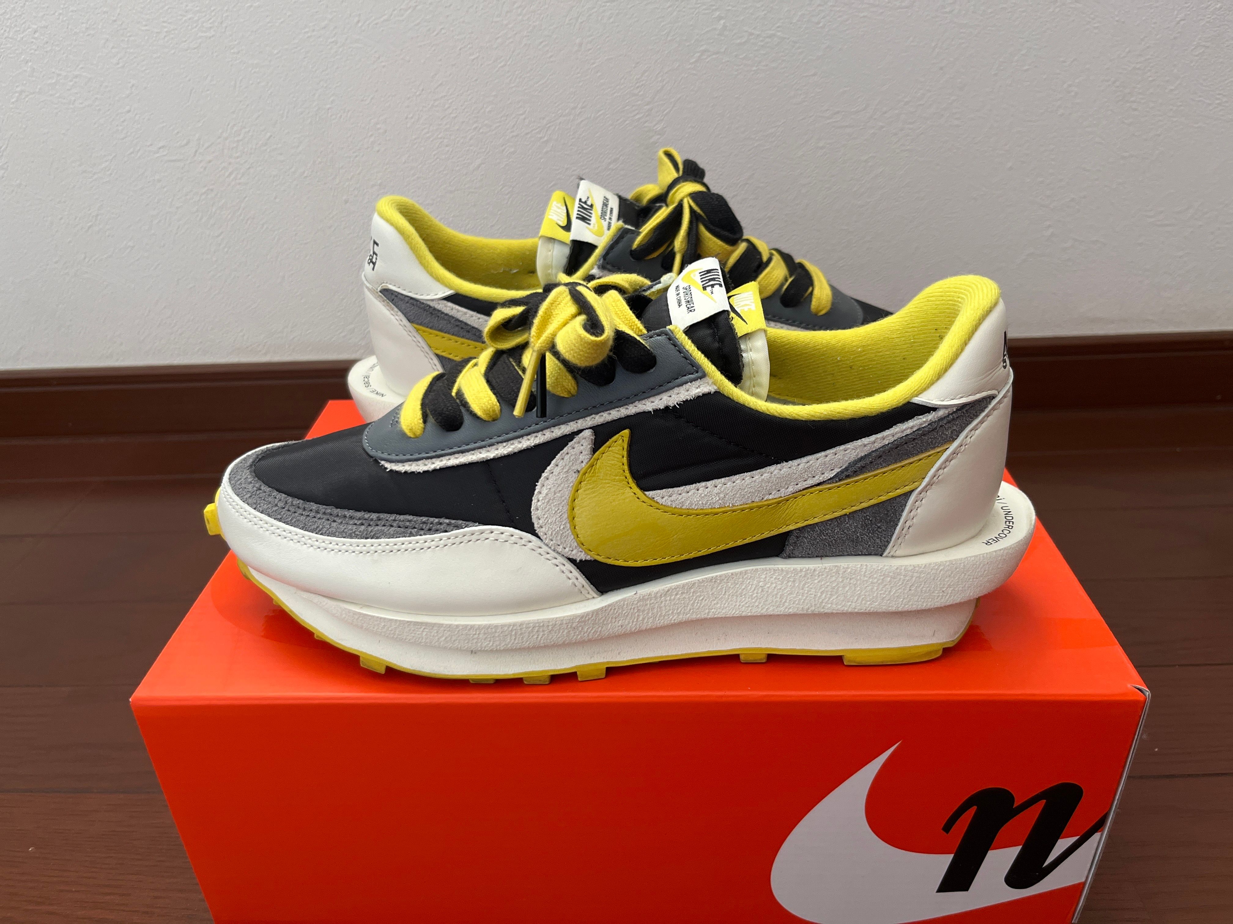 UNDERCOVER × sacai × Nike LD Waffle "Black/Sail-Dark Grey-Bright Citron"