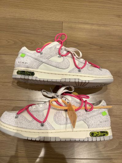 Off-White × Nike Dunk Low "Sail/Neutral Gray/Hyper Pink"