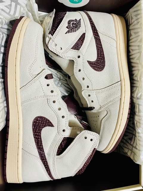 A Ma Maniere × Nike Air Jordan 1 Retro High OG "Sail and Burgundy"