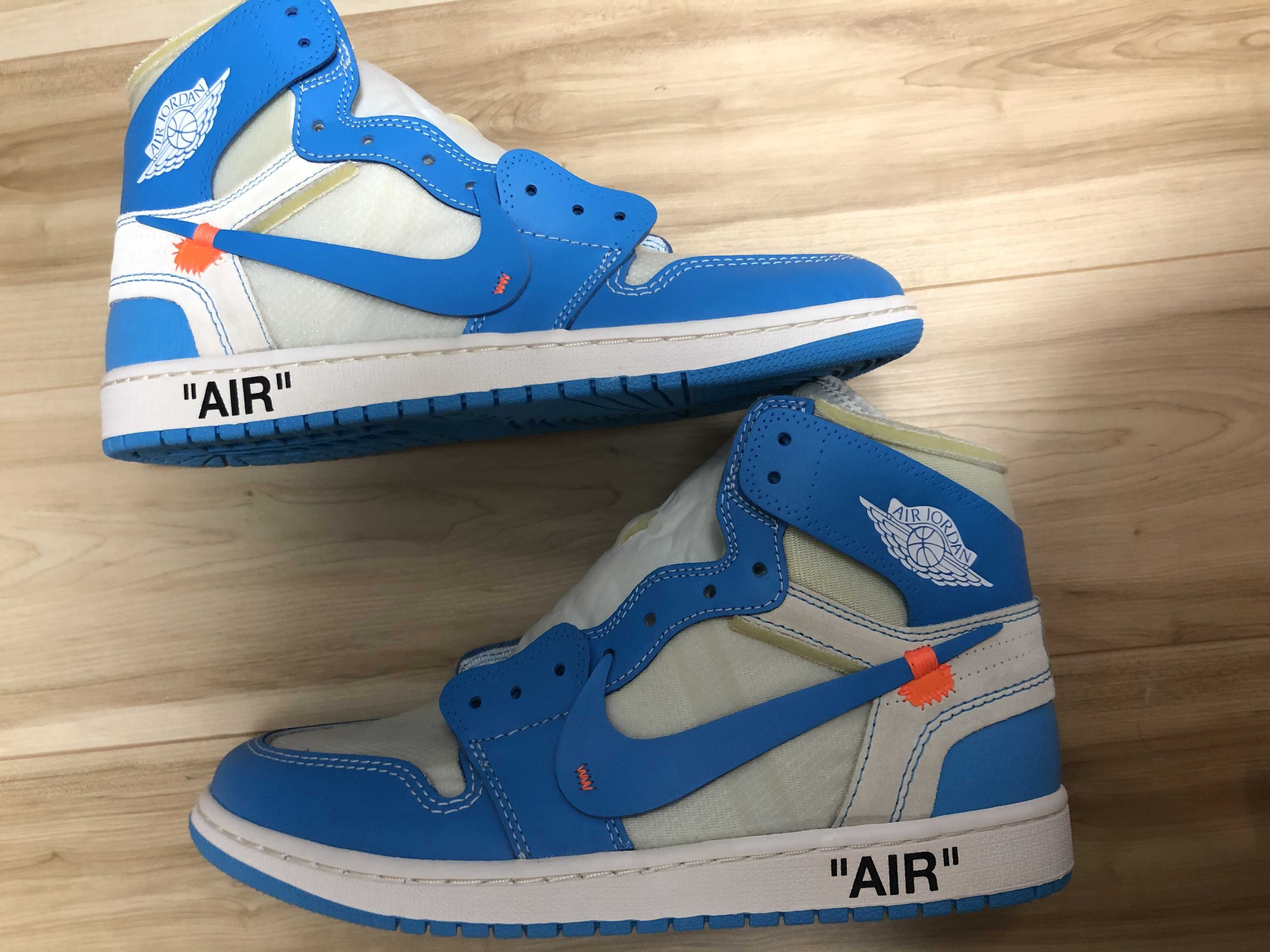Off-White × Nike Air Jordan 1 High UNC "White/Dark Powder Blue"