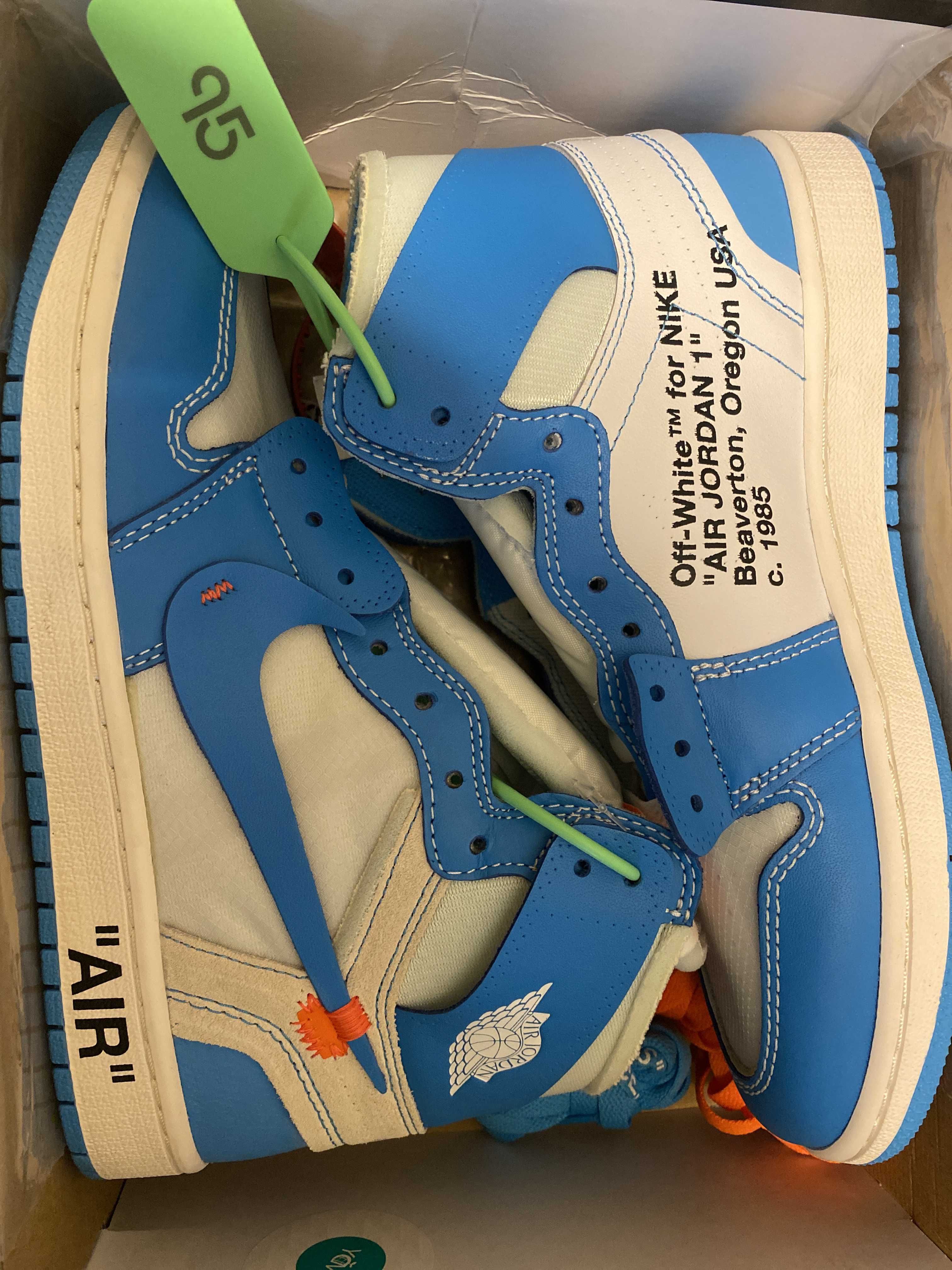 Off-White × Nike Air Jordan 1 High UNC "White/Dark Powder Blue"