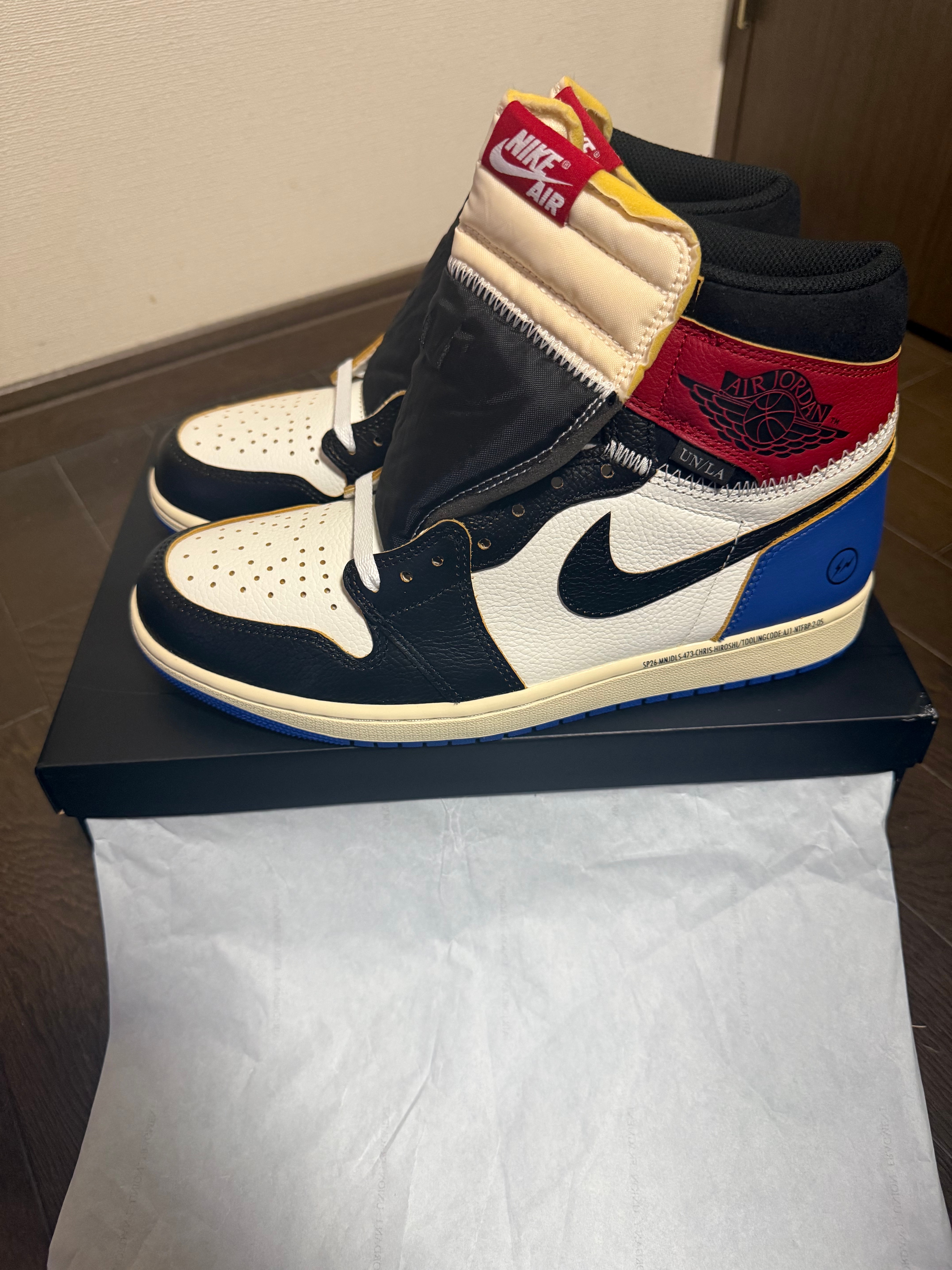 fragment design × UNION × Nike Air Jordan 1 High OG "Black/Varsity Red"