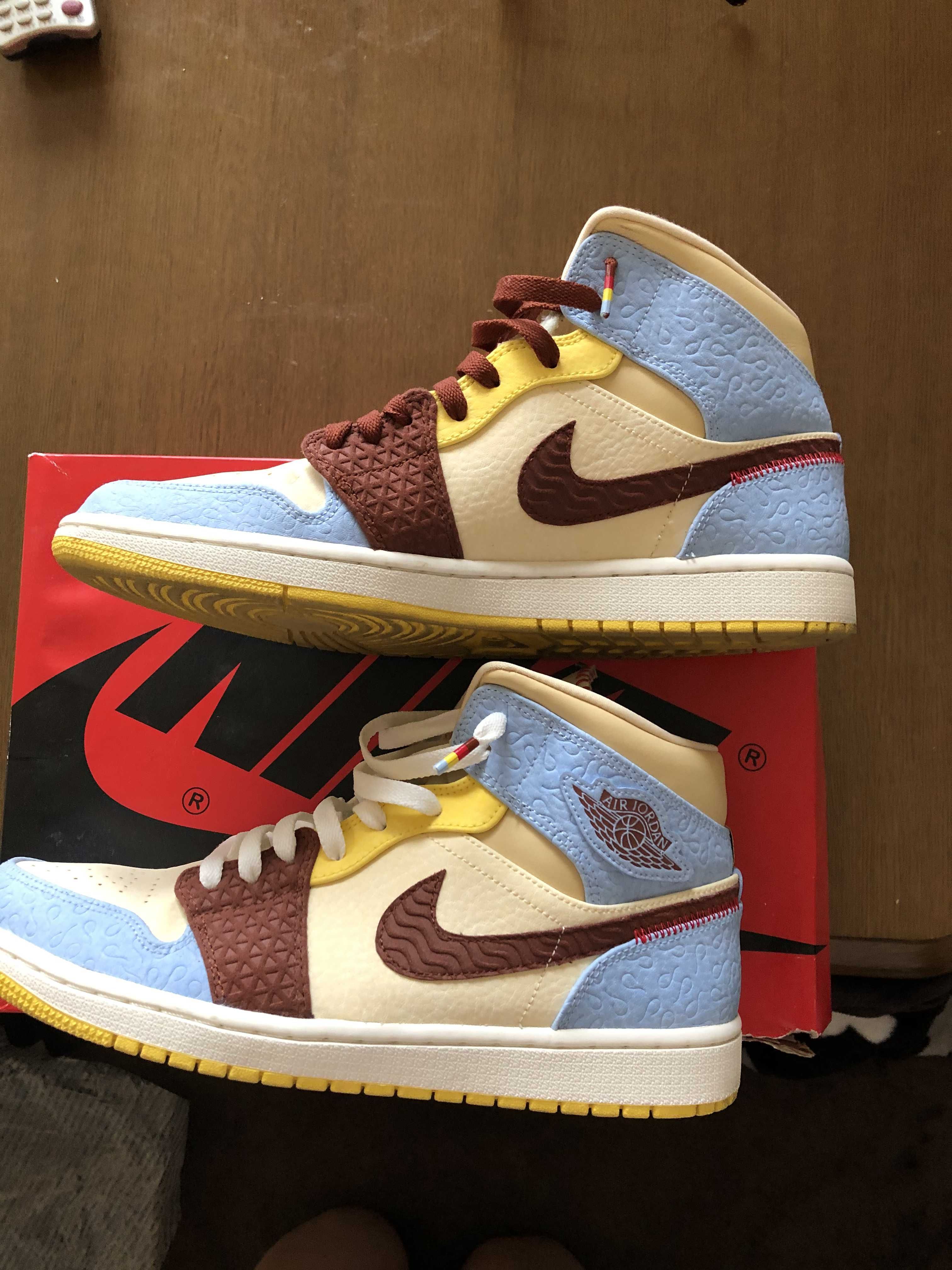 MAISON CHATEAU ROUGE × NIKE AIR JORDAN 1 MID SE "WHITE/LIGHT BLUE"