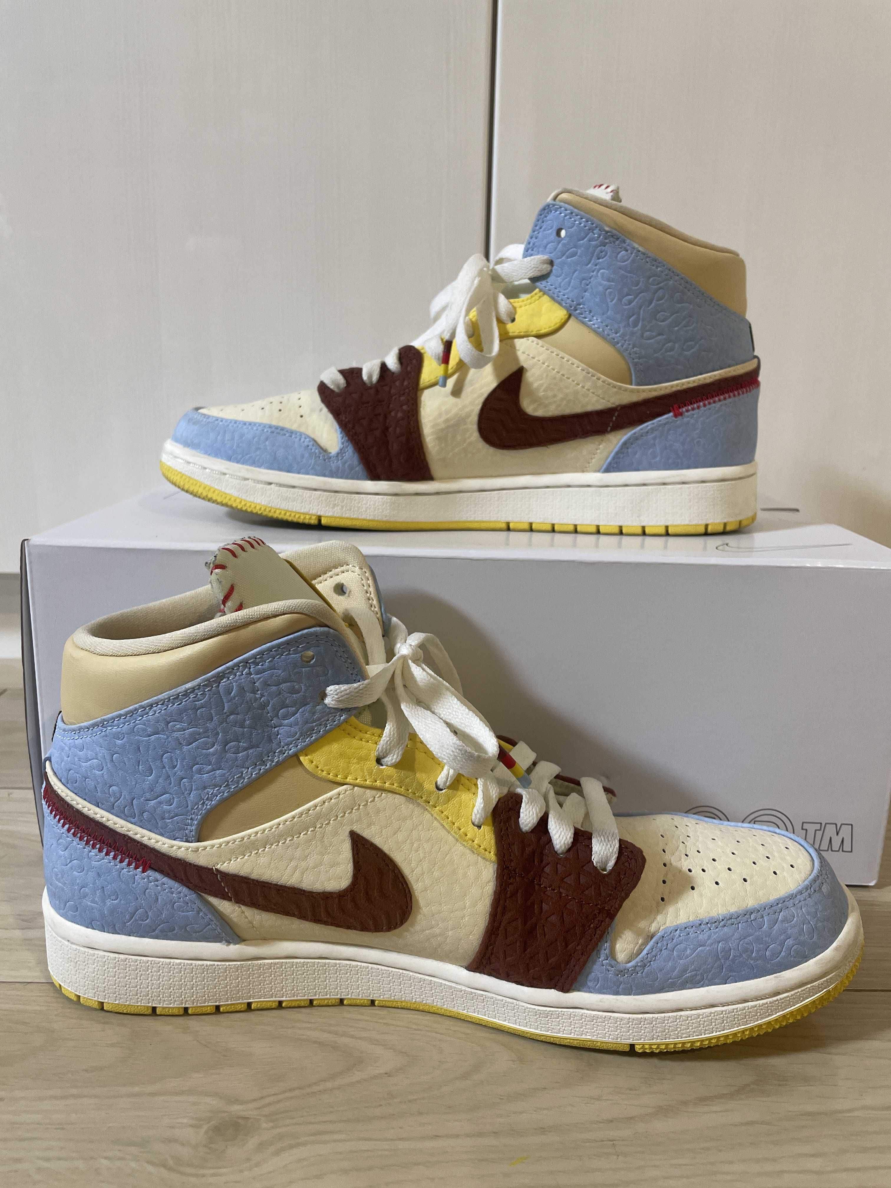 MAISON CHATEAU ROUGE × NIKE AIR JORDAN 1 MID SE "WHITE/LIGHT BLUE"