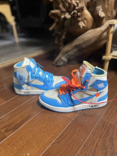 Off-White × Nike Air Jordan 1 High UNC "White/Dark Powder Blue"