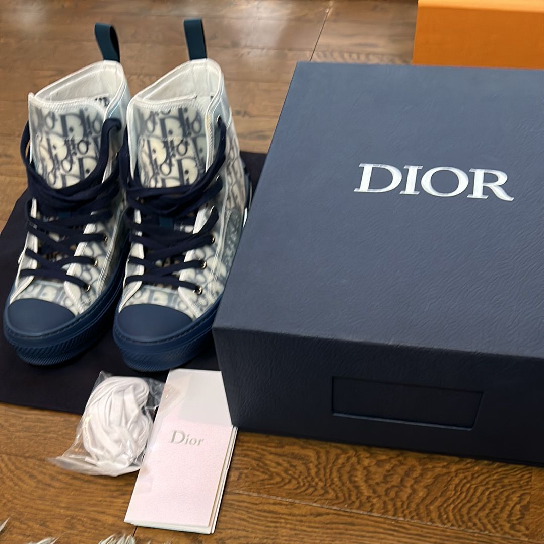 Dior B23 High Top Sneaker Dior Oblique Canvas "Clear"